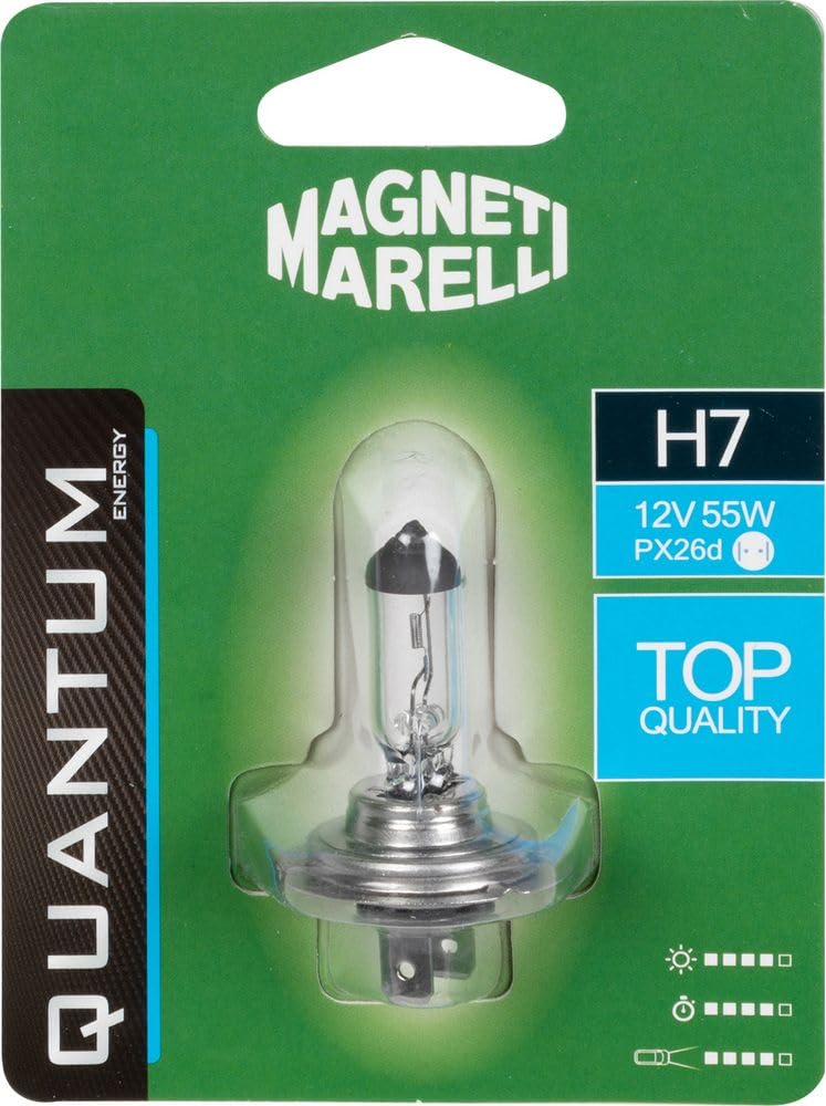 MAGNETI MARELLI 070.0000009483 H7 Halogen Einzelbirne Auto 12V 55W Sockel PX26d von Quantum Energy