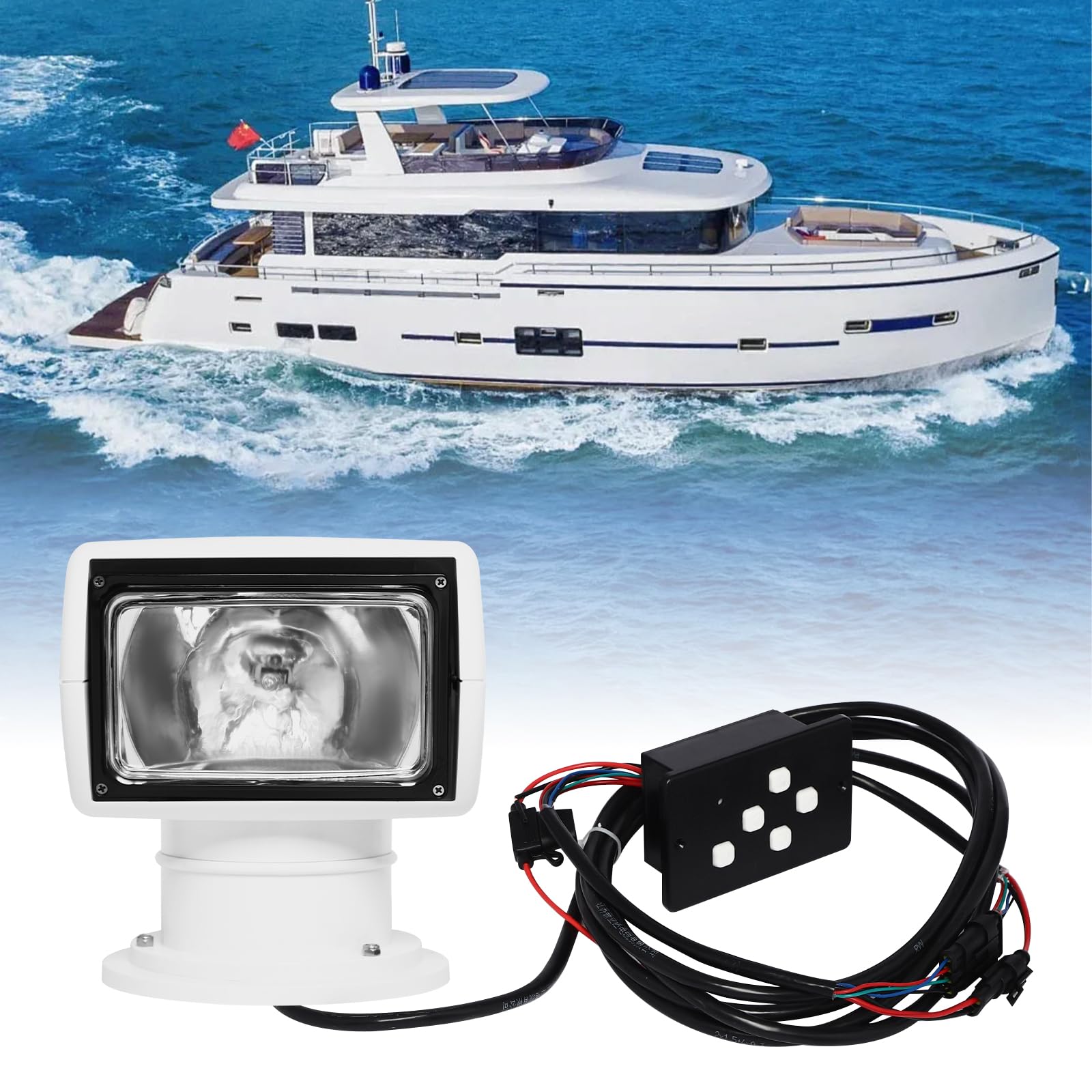 QuatoLuilo Scheinwerfer Suchscheinwerfer Marine Boot Lkw Yacht Spot Lampe Fernbedienung 360 von QuatoLuilo