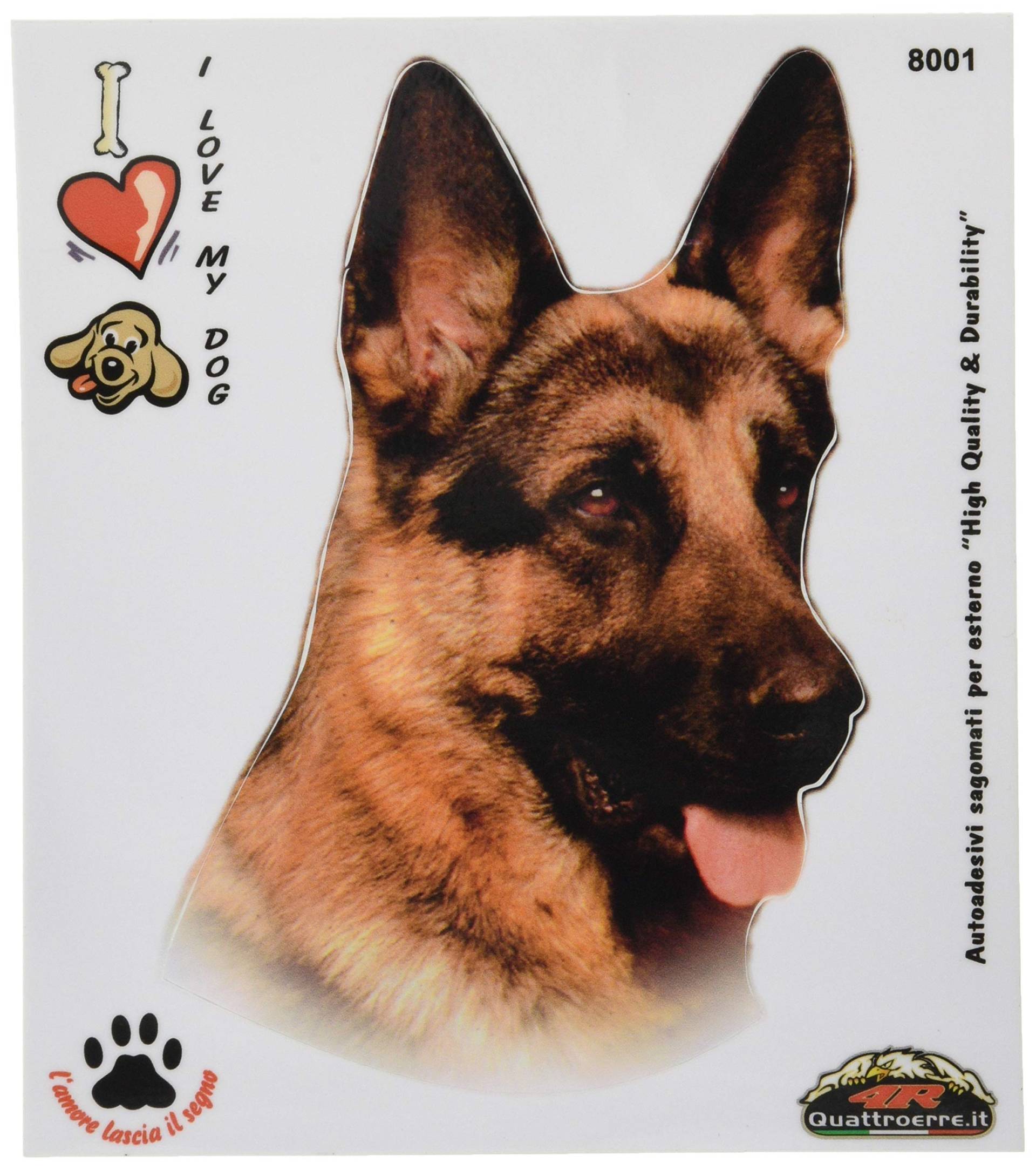 4R Quattroerre.it 8001 Sticker Aufkleber Hund Deutscher Schäferhund, 13.5 x 16 cm von 4R Quattroerre.it