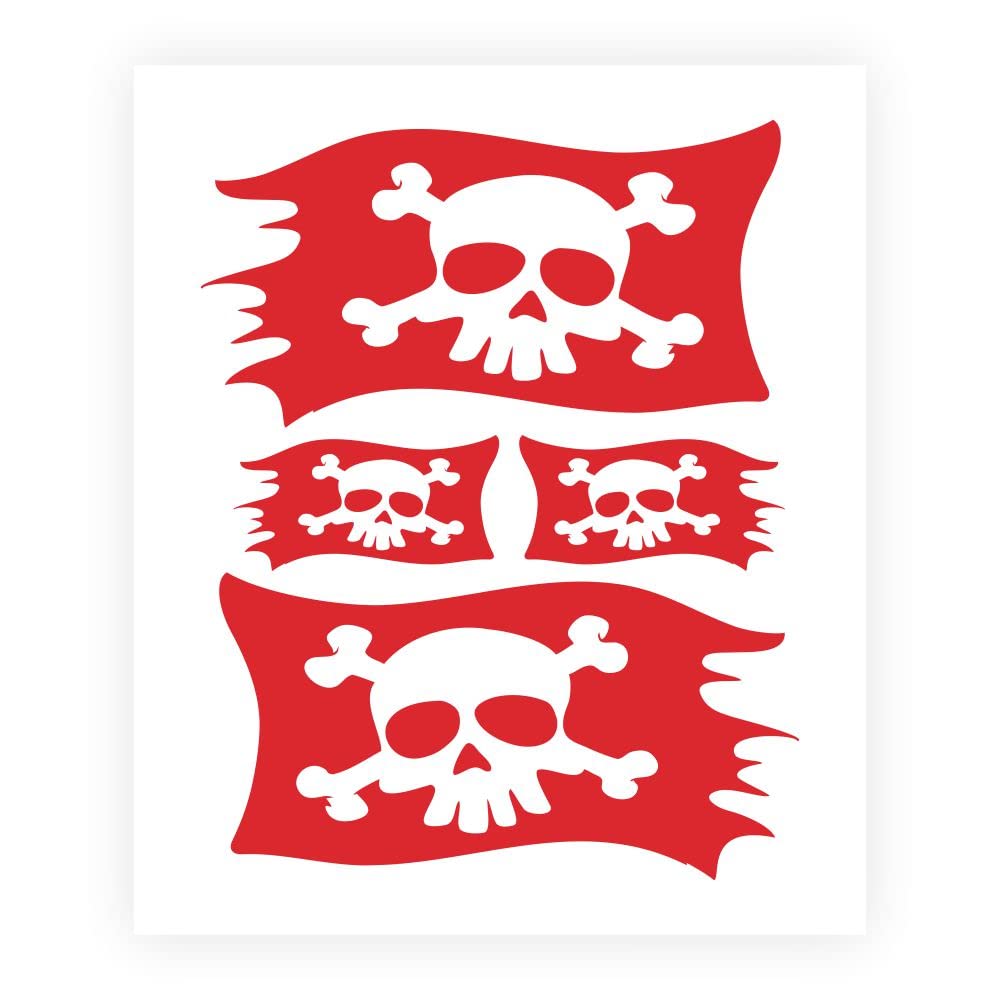 Quattroerre 15761 Aufkleber vorgestanzt Supergeformt für Auto Flagge Piraten, Rot, 10 x 12 cm von Quattroerre