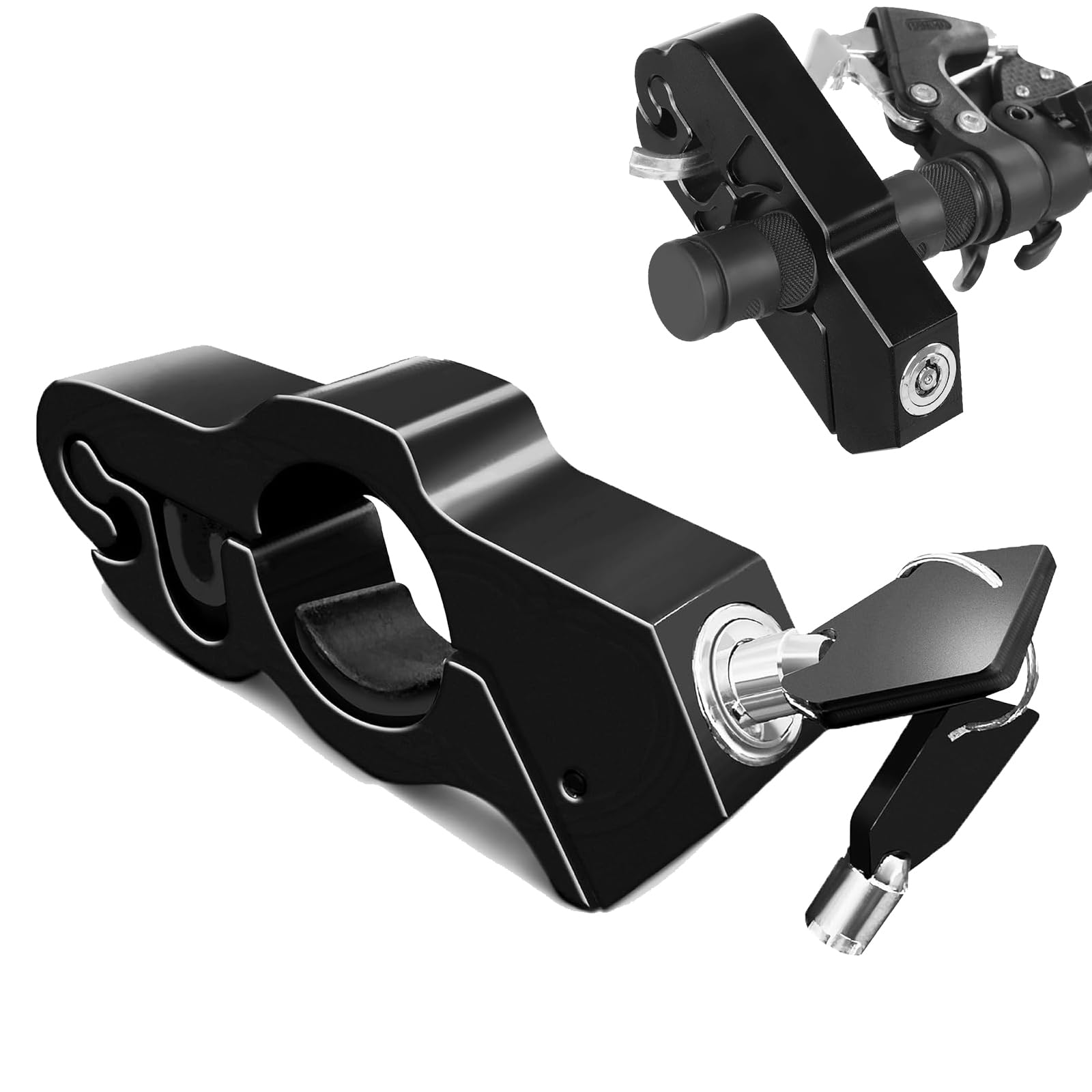 Quixotical Motorrad Lenker Bremshebelschloss, Motorrad Vorderradbrems Kupplungsschlösser, Aluminium Alloy Motorradlenker Sicherheitsschloss, Motorrad Bremsschloss, für Motorrad-Diebstahlsicherung von Quixotical