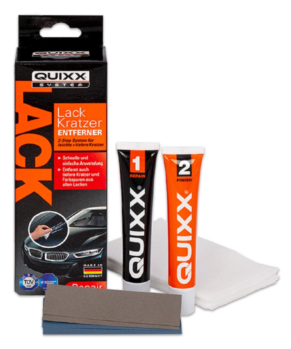 QUIXX Lack Kratzer Entferner beseitigt Kratzer, Schrammen und Farbspuren aus Glanz- und Metallic-Lacken, 25g, Kratzentferner von Quixx