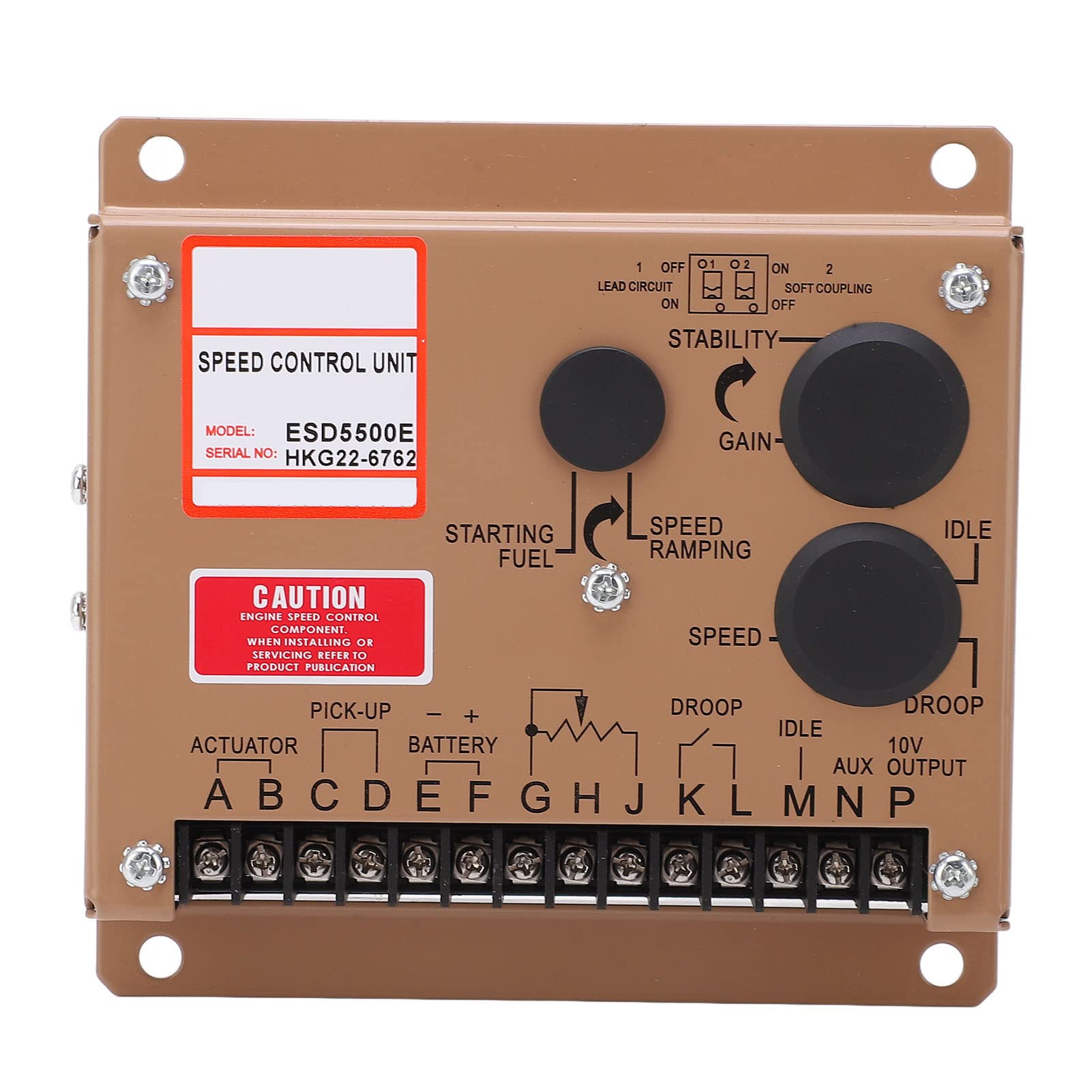 Qukaim Motor Electronic Governor ESD5500E Motor Electronic Governor, Diesel Generator Set Leerlaufdrehzahlregler, 12V/24VDC, Elektronische Drehzahlsteuerplatine, Motordrehzahlsteuereinheit von Qukaim