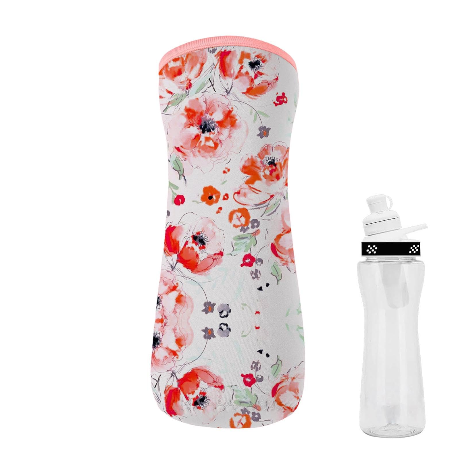 Qumiuu Neopren-Wasserflaschenhalter,Neopren-Flaschenhalter - Trägerhaltertasche - Tragbarer, mit Neopren isolierter Wasserflaschenkühler, isolierter Flaschenhalter, Tragetasche für den Außenbereich von Qumiuu
