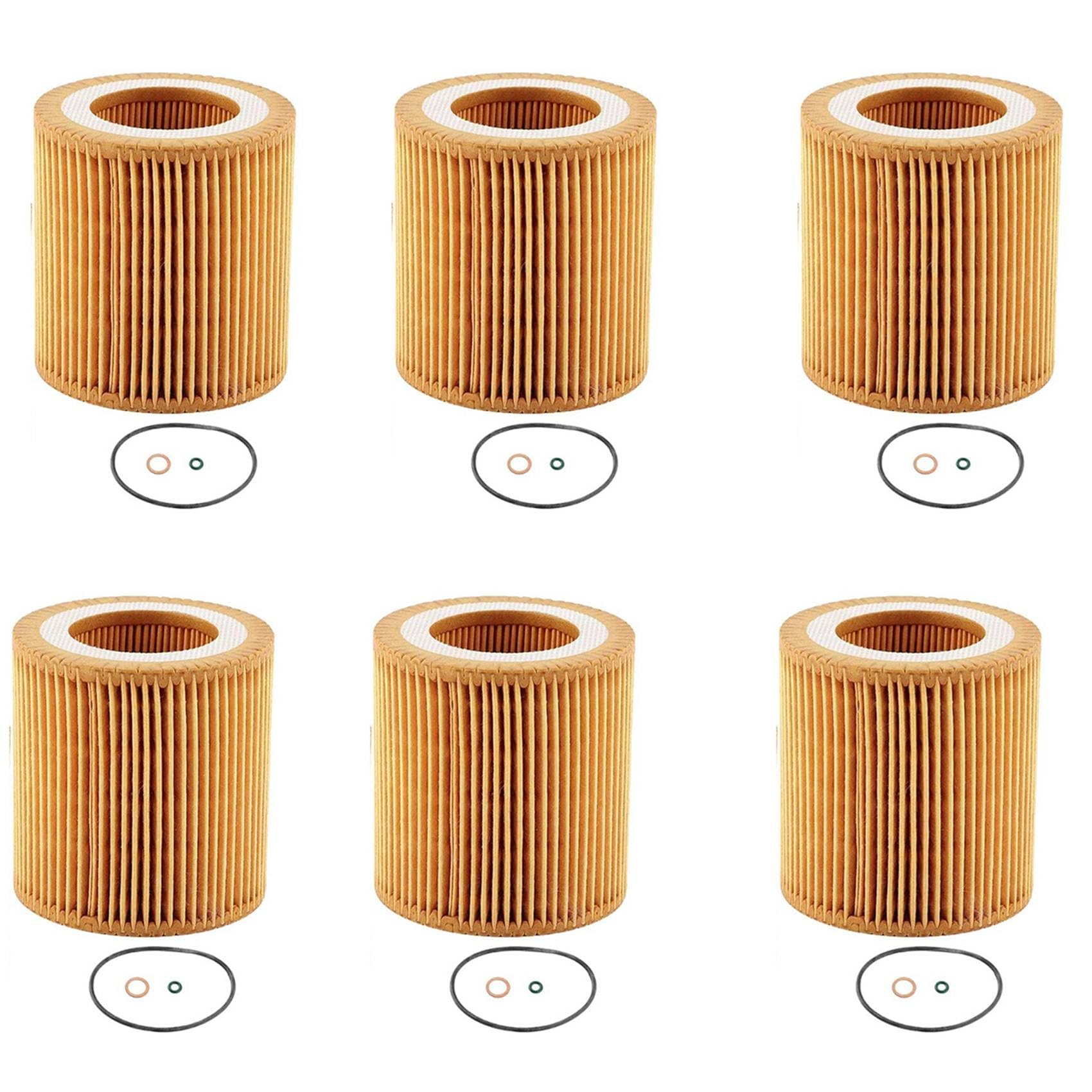 Qupdjxukis 6X 11-42-7-953-129 Motor ÖL Filter für F22 F23 F30 F34 228I 320I 328I 428I 428I 528I X1 X3 Z4 11427953129 von Qupdjxukis