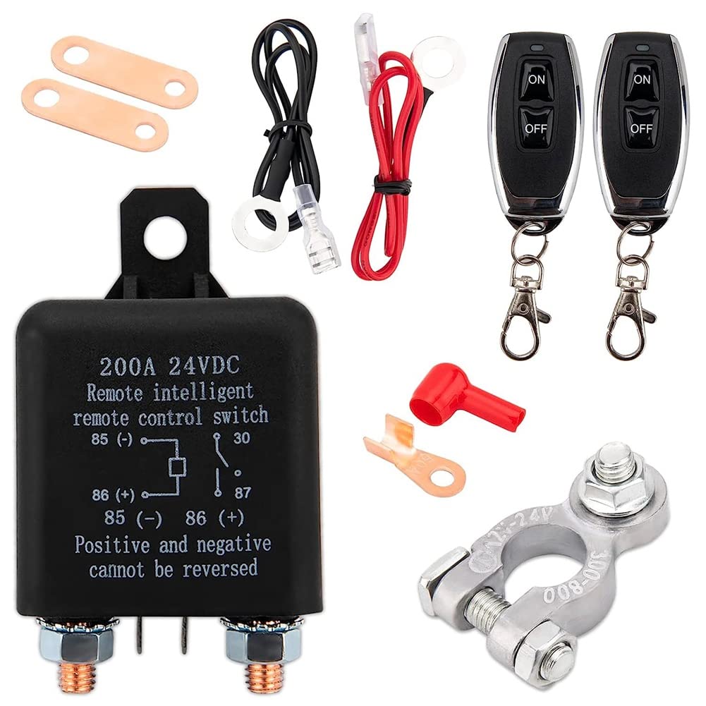 Qusedwey Fernbedienungs-Batterietrennschalter, Fernschalter für -Autoschalter Diebstahlsicherung, 24V 200A Batterie-Fernbedienungsschalter von Qusedwey