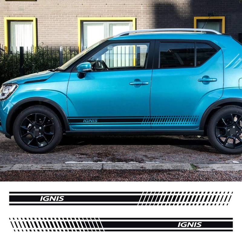 Qwldmj Auto Lange Seitenstreifen Aufkleber Vinyl Film Auto Dekoration Abziehbilder für Suzuki Ignis DIY Automobile Styling Auto Tuning Zubehör von Qwldmj