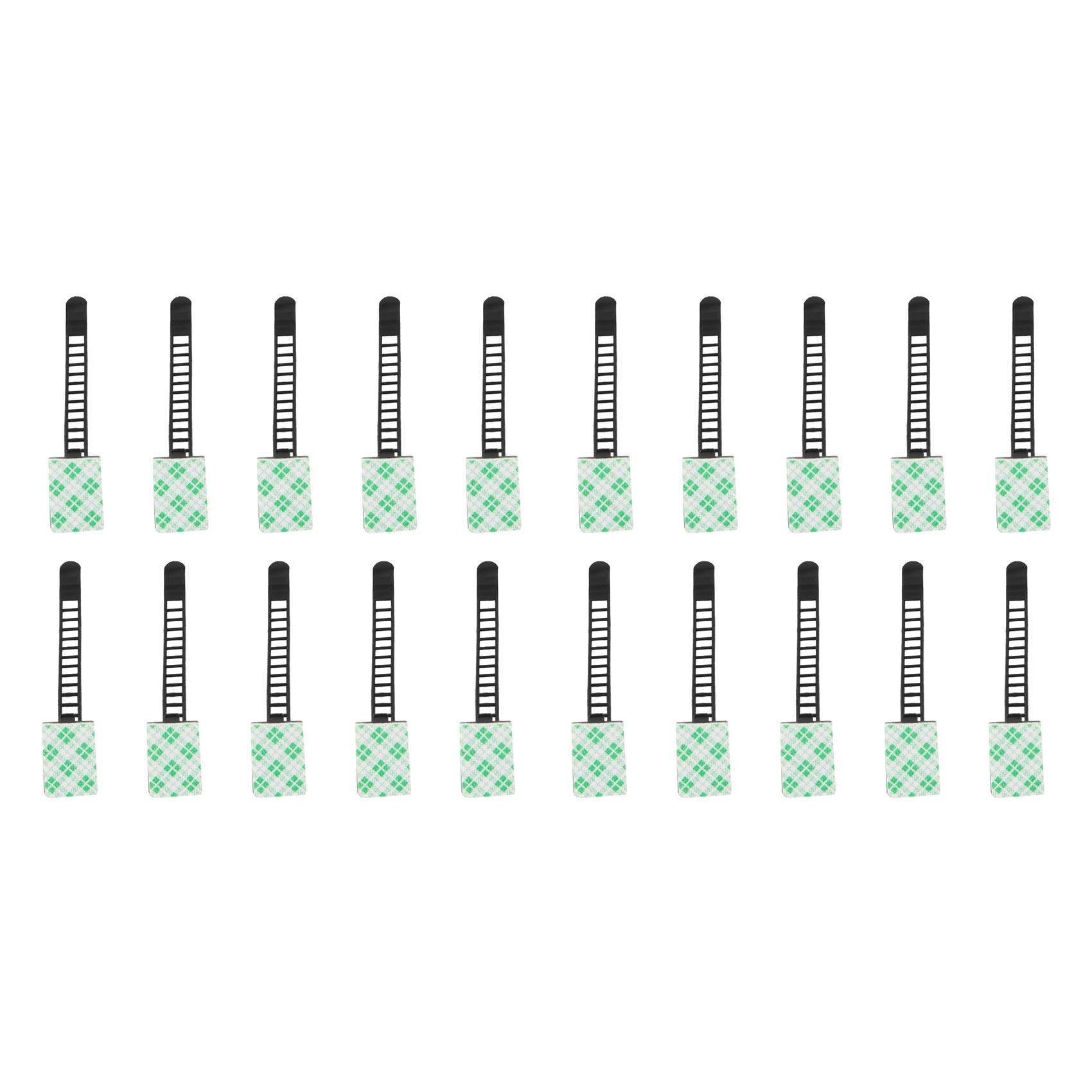 Qyrugcxs 20 Stücke Schwarz Klebriger Verstellbarer Kabel mit Kabel Schelle Aus Kunststoff Selbst Klebender Kabel Binder mit Fester Schelle von Qyrugcxs