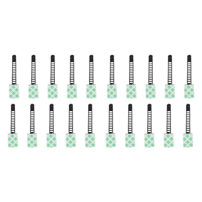 Qyrugcxs 20 Stücke Schwarz Klebriger Verstellbarer Kabel mit Kabel Schelle Aus Kunststoff Selbst Klebender Kabel Binder mit Fester Schelle von Qyrugcxs