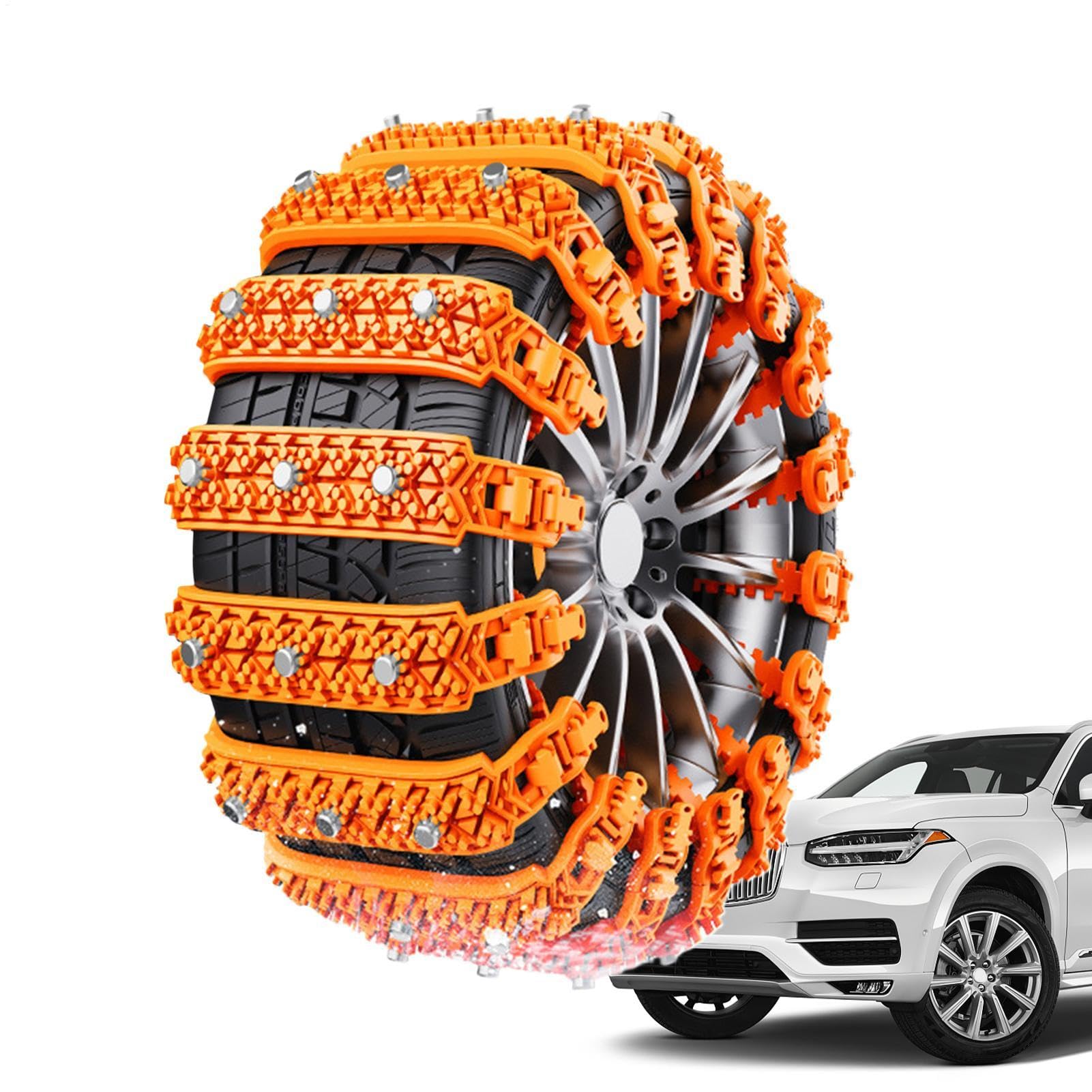 10X Reusable Snow Chains For Car, Non-Slip Winter Tire Traction, Tire Chains For Minivans, Caravans, And Icy Road Safety, Essential For Stormy Weather Driving Conditions von Qzdtue