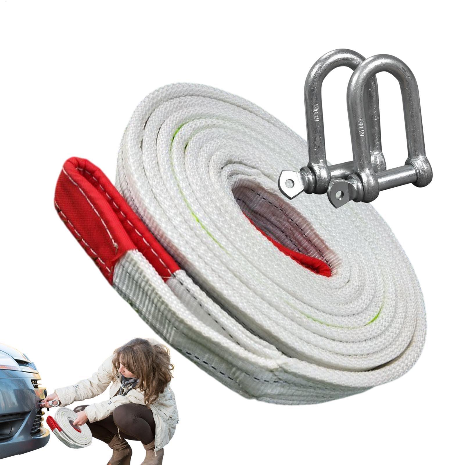 Heavy Duty Tow Rope, Powerful Car Trailer Recovery Strap for Vehicles, Trucks and Cars, Outdoor Towing Strap for and Rescue, Ideal for Off-Road and Outdoor Activities Strong Tow Rope for Tow von Qzdtue