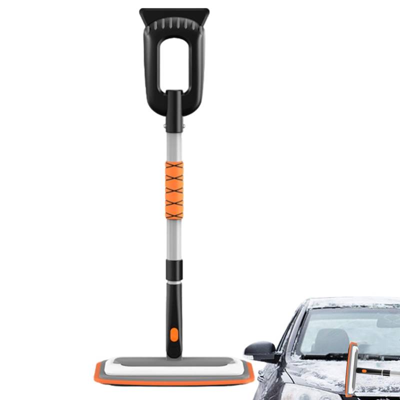 Qzdtue Car Snow Brush And Ice Scraper, Extendable Handle Windshield Snow Removal Tool, Effective Ice Scraper Snow Shovel with 27.95 Inches Before Extension, about 91cm for Cars, Trucks, And SUVs von Qzdtue