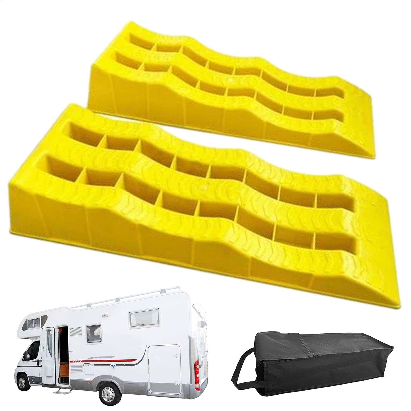 Trailer Leveler, RV Leveling Blocks, Trailer Wheel Chocks, Multifunctional Leveling Blocks, 24'8.2'4.7 inches, Lightweight Wheel Chocks, Leveling Blocks for Uneven Ground von Qzdtue