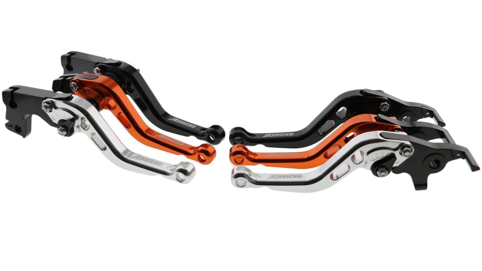 Brems- Kupplungshebel Radical CNC Parts (orange) passend für KTM Duke 125 (2017 bis 2020, IS DUKE - Euro4) AMZ-RR.009.0012.2.v216 von R RADICAL RACING