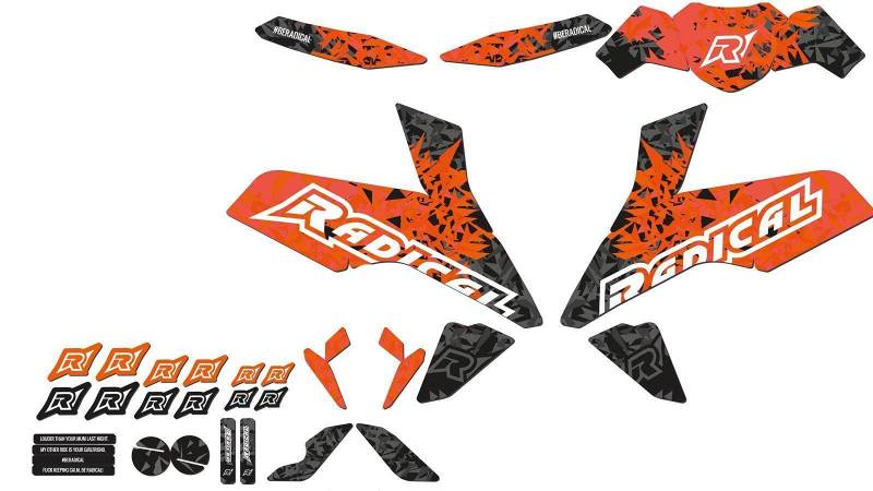 Dekor Radical Racing (weiß) passend für KTM Duke 125 (2017 bis 2020, IS DUKE) AMZ-RR.09.0013WH.v216 von R RADICAL RACING