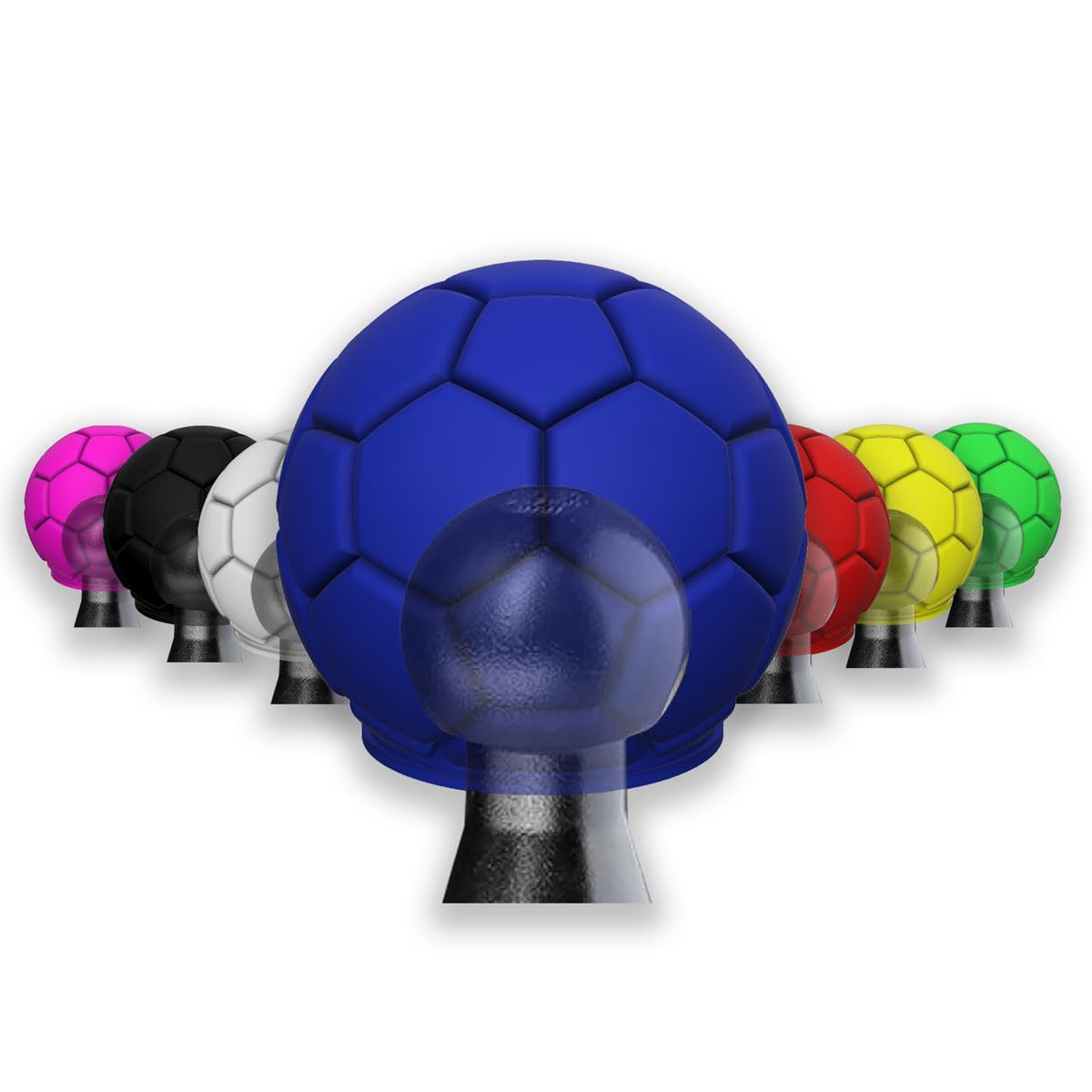 R-Satz Shop Anhängerkupplung Kappe Fußball Abdeckung Lustig - Auswahl aus 7 Farben - AHK Kugelschutz Schutzkappe (Blau) von R-Satz Shop