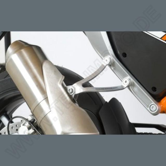 R&G Auspuffhalter Set für KTM 690 Duke / R Bj. 2012-2020 inkl. Abdeckung Soziusfußraste / Aluminium von R&G Racing