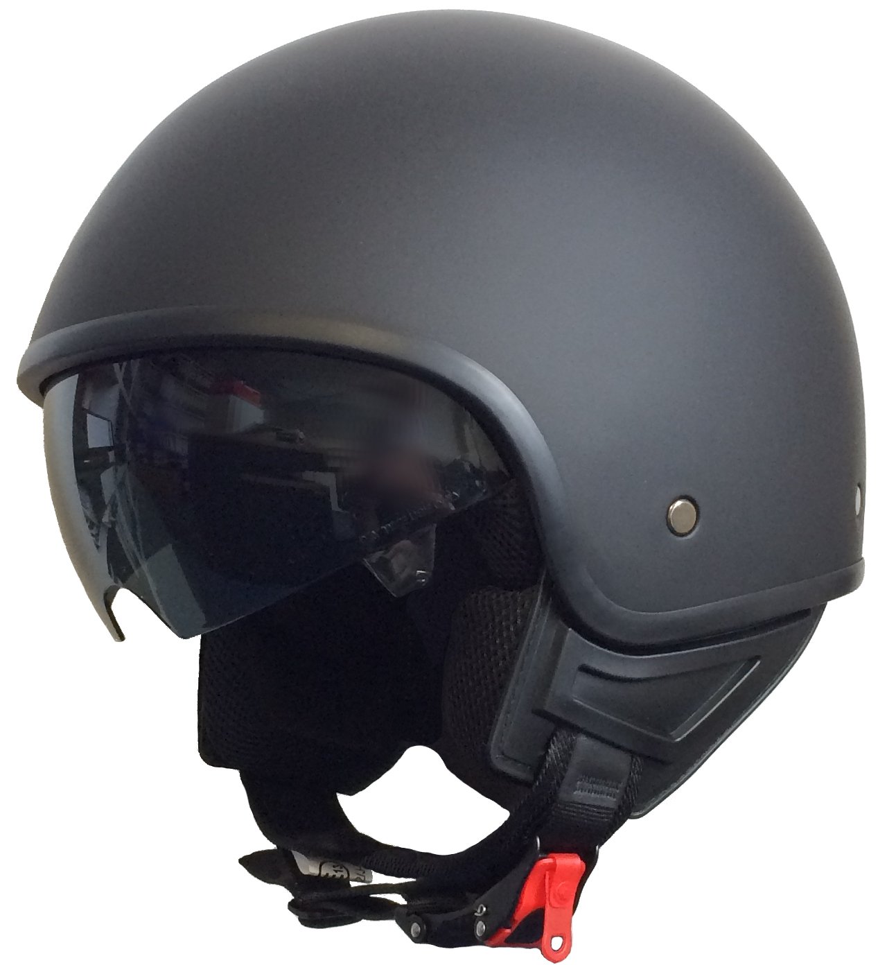 Rallox Helmets Chopperhelm 074 schwarz/matt Rallox Jet Motorrad Roller Sturz Helm mit Sonnenblende (XS, S, M, L, XL) Größe S von RALLOX Helmets