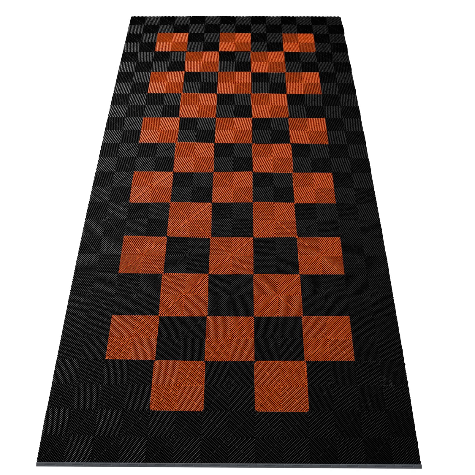 Performance Showroom Garagenboden 280cmx560cm =15,68m² Raceflag schwarz orange von RAMROXX