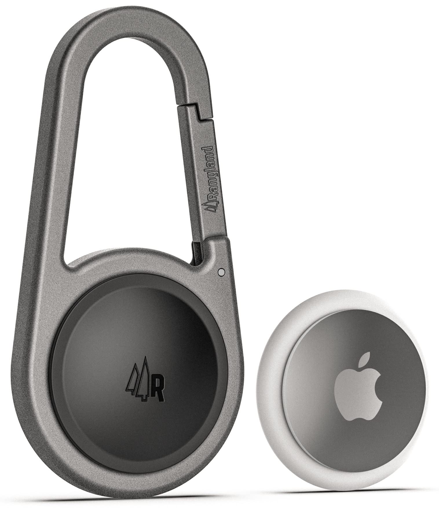 RANGLAND Karabiner AirTag-Halter mit Schlüsselanhänger – Ultra langlebige, stoßfeste, wasserdichte Hülle mit federbelastetem Clip (entworfen für Apple AirTag) (Aluminium) von RANGLAND