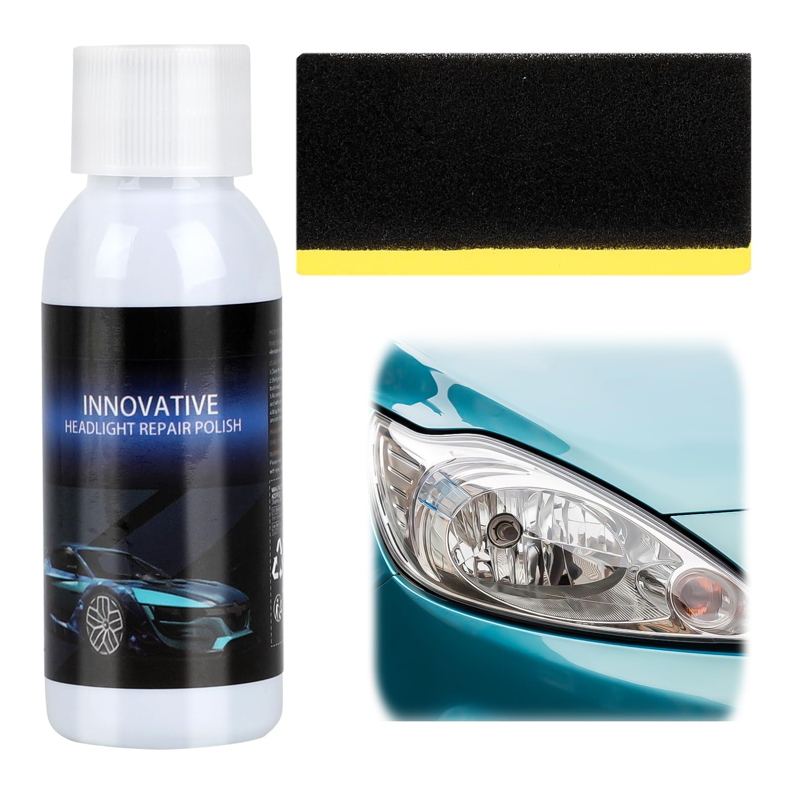 RANJIMA 1pcs Reparatur 50ml, Flüssigkeit für Autoscheinwerfer, Auto Scheinwerfer Reparatur flüssigkeit, Auto Scheinwerfer Polieren Flüssigkeit, Scheinwerfer Reiniger Car Headlight Repair Fluid von RANJIMA