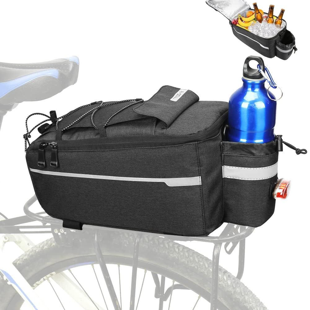 RANJIMA Fahrrad Gepäckträgertasche,Gepäcktaschen für Fahrrad Hinter Gepäcktasche Reißfeste Gepäcktasche Fahrradtasche Wasserdicht Rücksitztasche für Pendlerreisen mit Regenschutz,Schnell Abnehmbare von RANJIMA