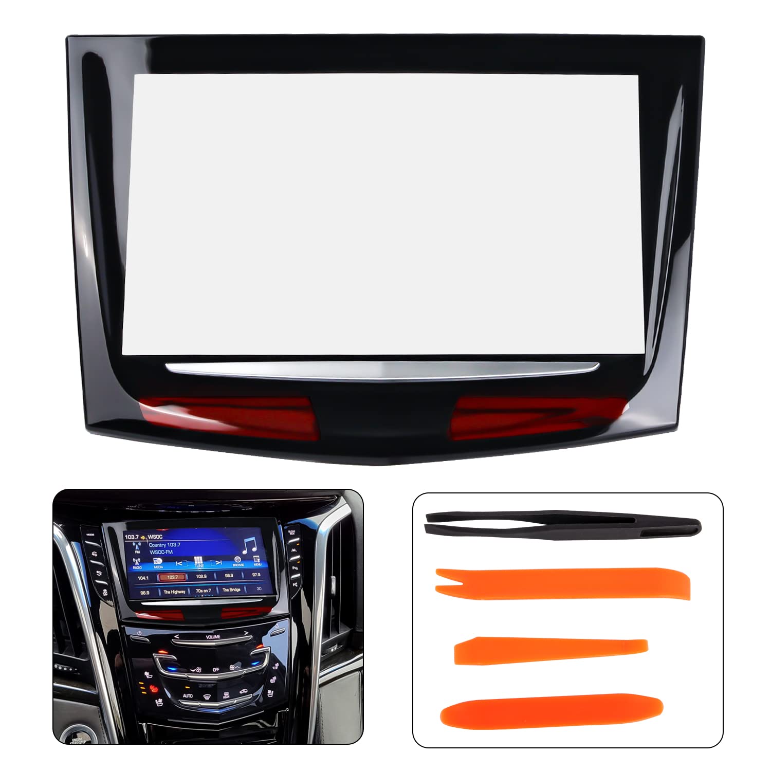 Touchscreen-Display CUE Schutz mit Werkzeug zum Entfernen von Zierleisten, kompatibel mit 2013â€“2017 Cadillac ATS Escalade SRX XTS/ELR Cts Cts-V von RANSOTO