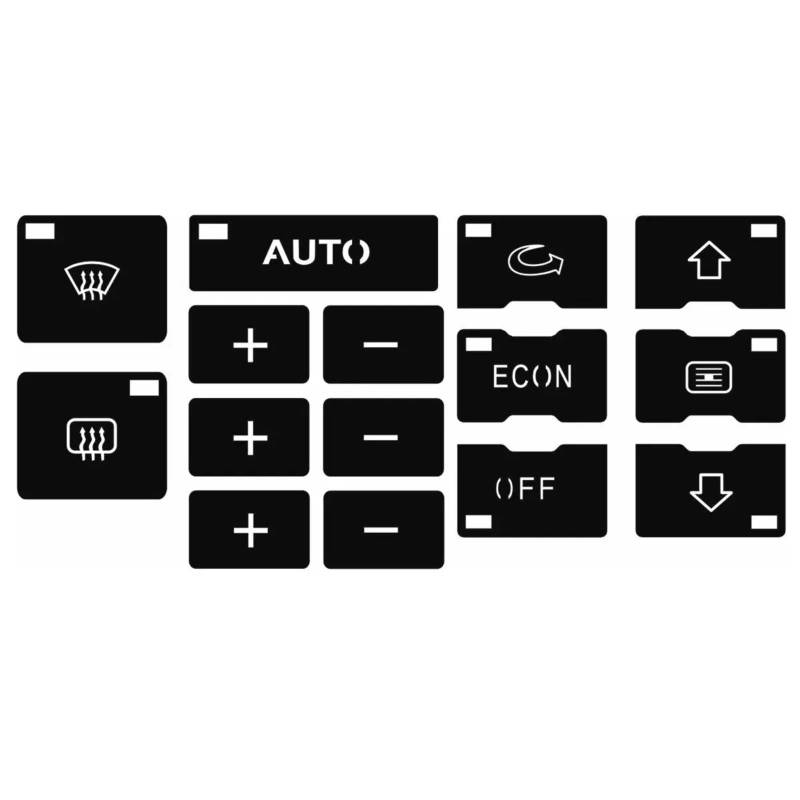 RAQXOLPB Autoknopf Aufkleber Kompatibel Mit Für A6 C5 A/C Klima Klimaanlage Heizung Bedienknopf Reparatur Aufkleber Aufkleber Mattschwarz Autoinnenausstattung von RAQXOLPB