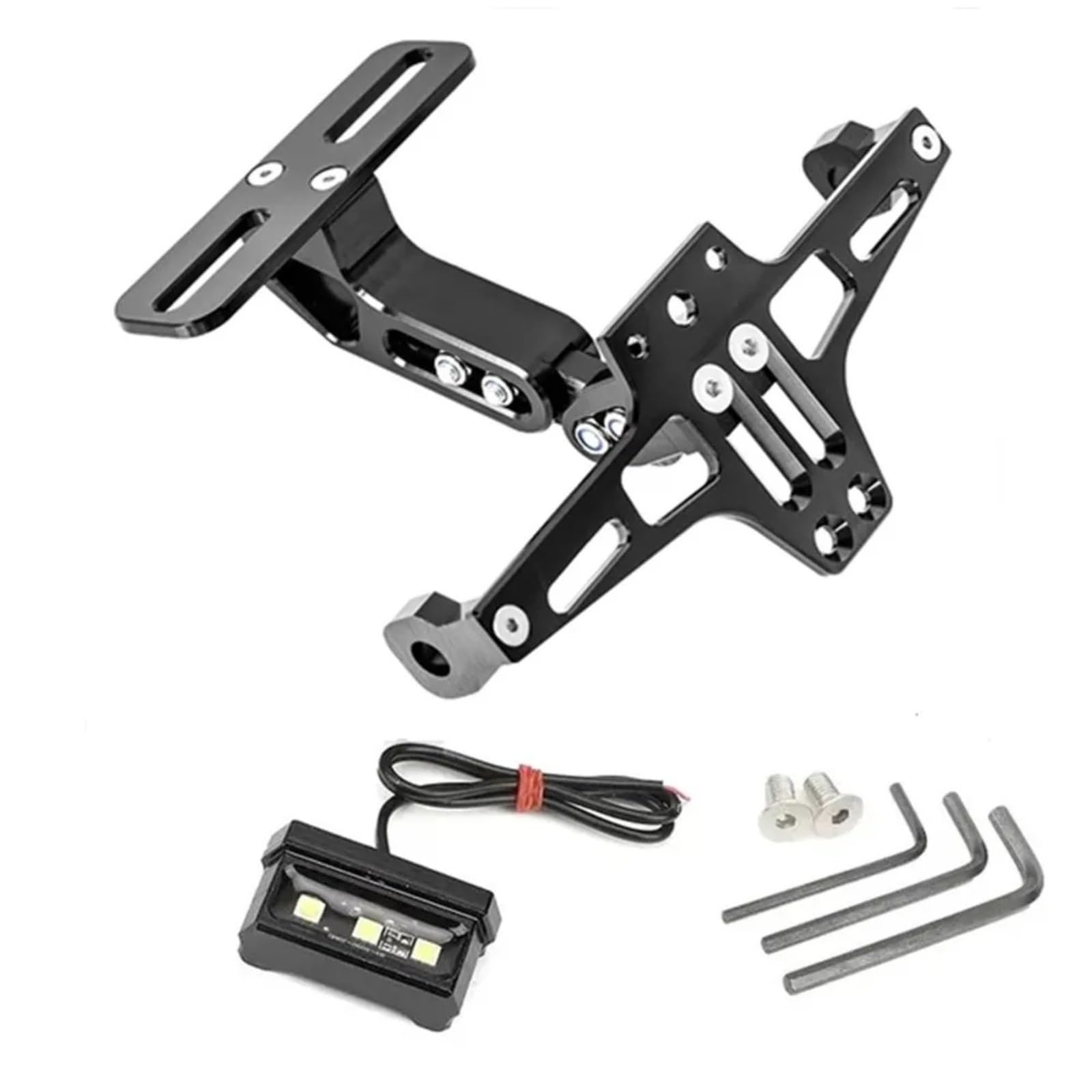 RAQXOLPB Kennzeichenhalter Motorrad Kompatibel Mit Suzuki Für GS500 Für SV650 Für GSXR1000 Motorrad-Kennzeichenhalter Für Motorrad-Kennzeichenrahmen(Bracket with Light) von RAQXOLPB