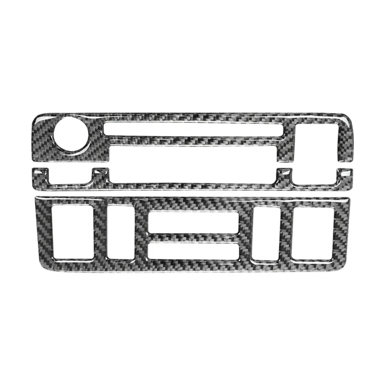 RAQXOLPB Kompatibel Mit Für E46 1999 2000 2001 2002 2003 2004 Kohlefasermuster Auto Zentralsteuerung Klimaanlage CD-Taste Panel Zierabdeckung Aufkleber Mittel Konsole CD-Panel Abdeckung(Black Carbon) von RAQXOLPB