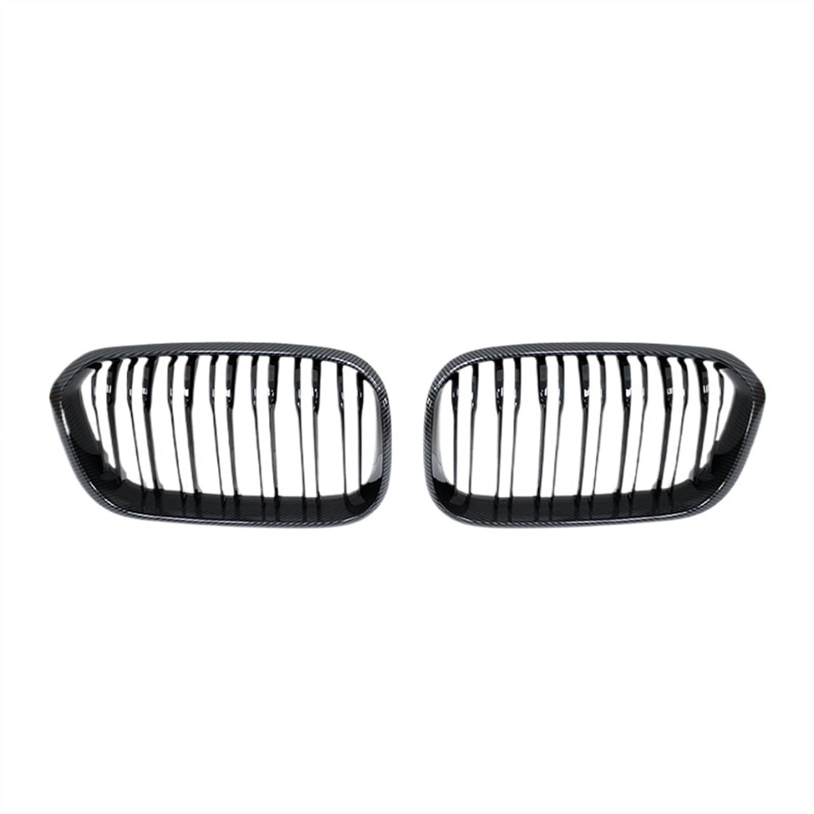 RAQXOLPB Kühlergrille Passend Kompatibel Mit 1er F20 F21 2015 2016 2017 2018 2019 Doppellamellen-Ersatzgrill Auto-Frontstoßstangengitter Nieren-Renngrill(Double Line Carbon) von RAQXOLPB