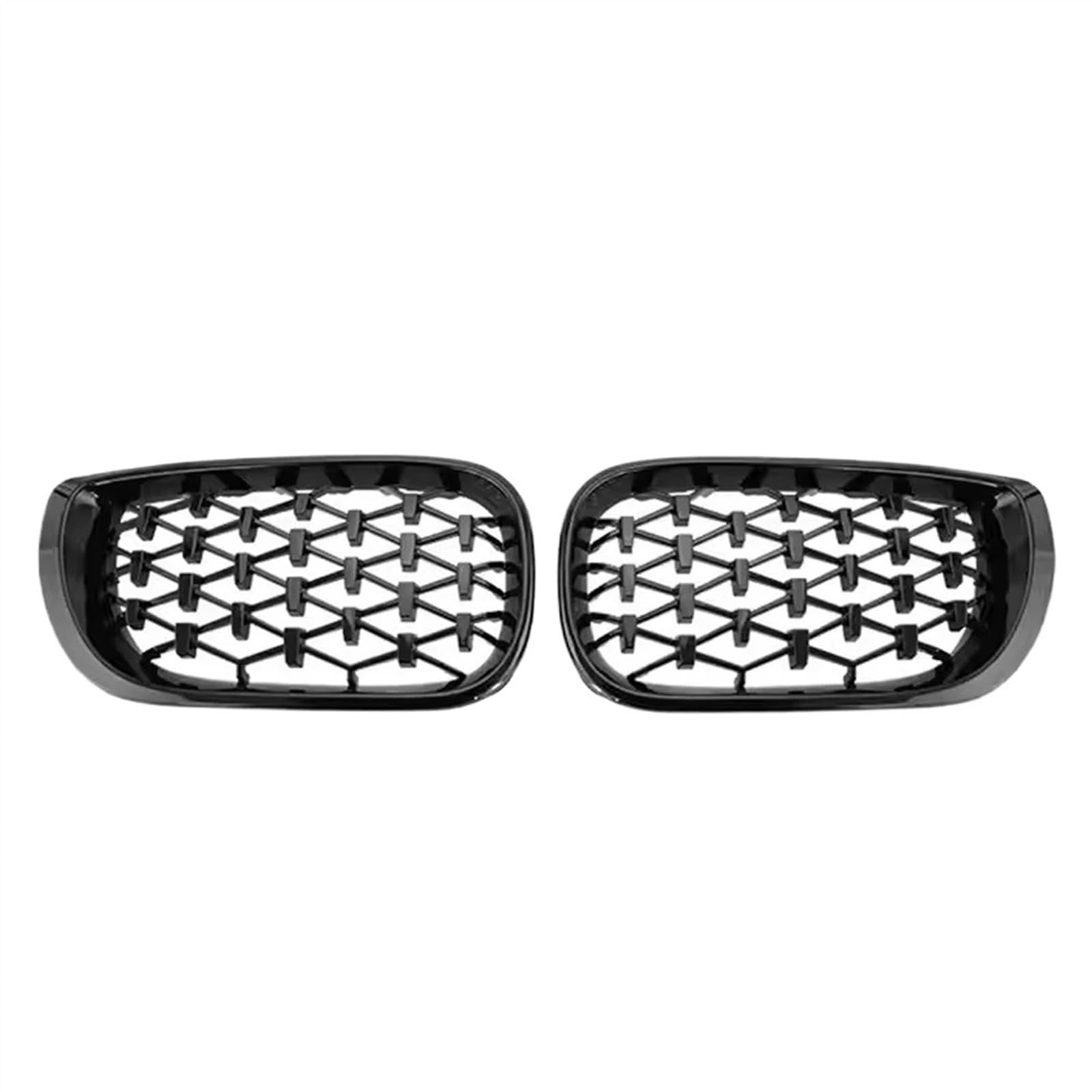 RAQXOLPB Kühlergrille Passend Kompatibel Mit 3er E46 325i 4-Türer 2002 2003 2004 Oberer Grill Im Diamant-Stil, Vordere Nieren-Renngitter, Frontstoßstangengitter(Diamond-Glossy Black) von RAQXOLPB