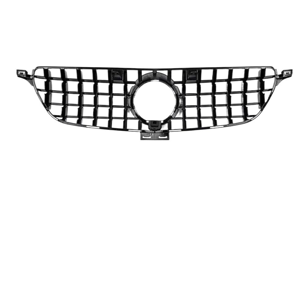 RAQXOLPB Kühlergrille Passend Kompatibel Mit Benz Für GLE Klasse W166 350 500 320 400 300 2015 2016 2017 2018 2019 Auto Vorne Zentraler Oberer Teil Stoßstangenhaube Mesh-Gitter(Black) von RAQXOLPB