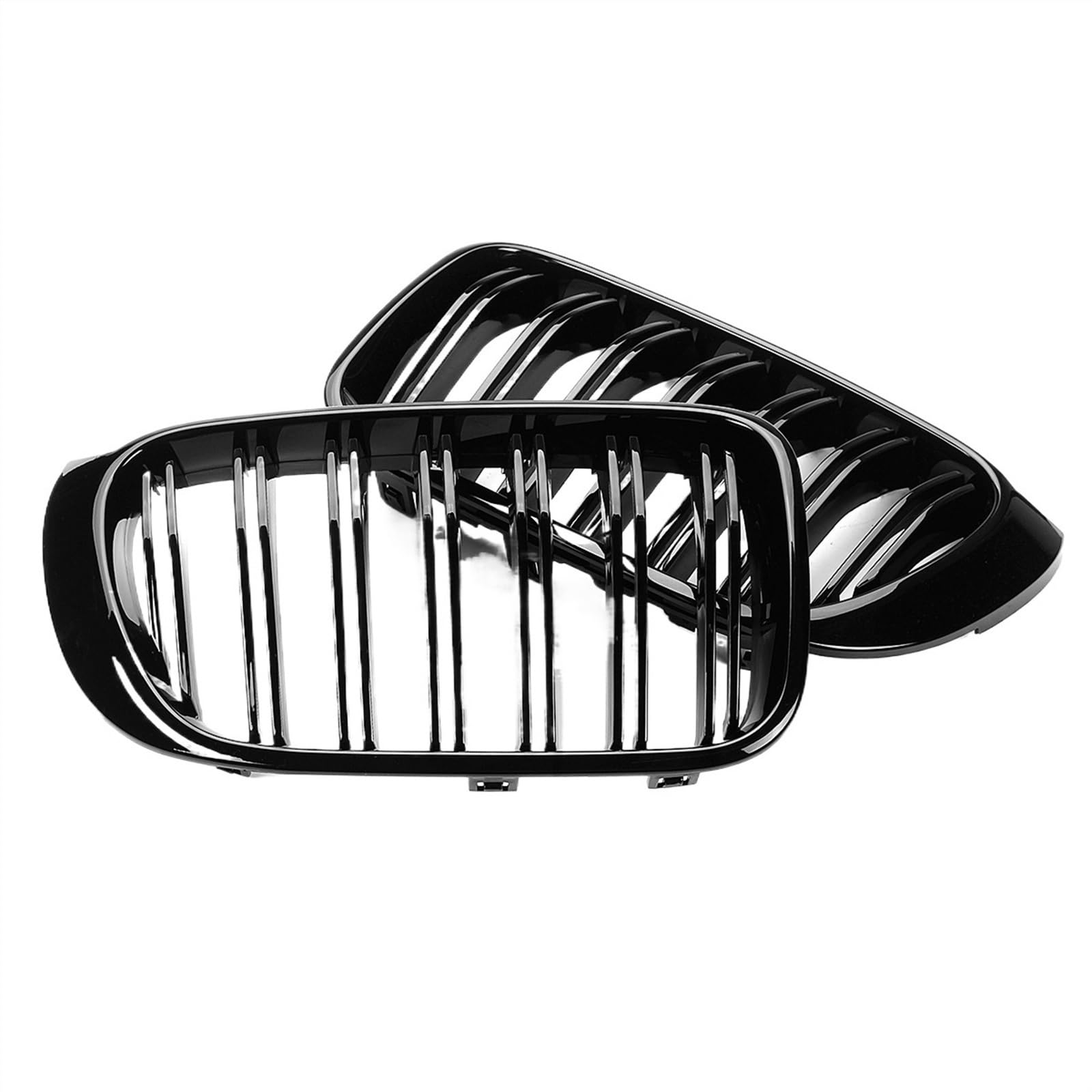 RAQXOLPB Kühlergrille Passend Kompatibel Mit X3 F25 LCI X4 F26 2014 2015 2016 2017 Glänzend Schwarz Frontstoßstange Nierengrill Grill Haube Mesh Doppellinie Frontgrill von RAQXOLPB