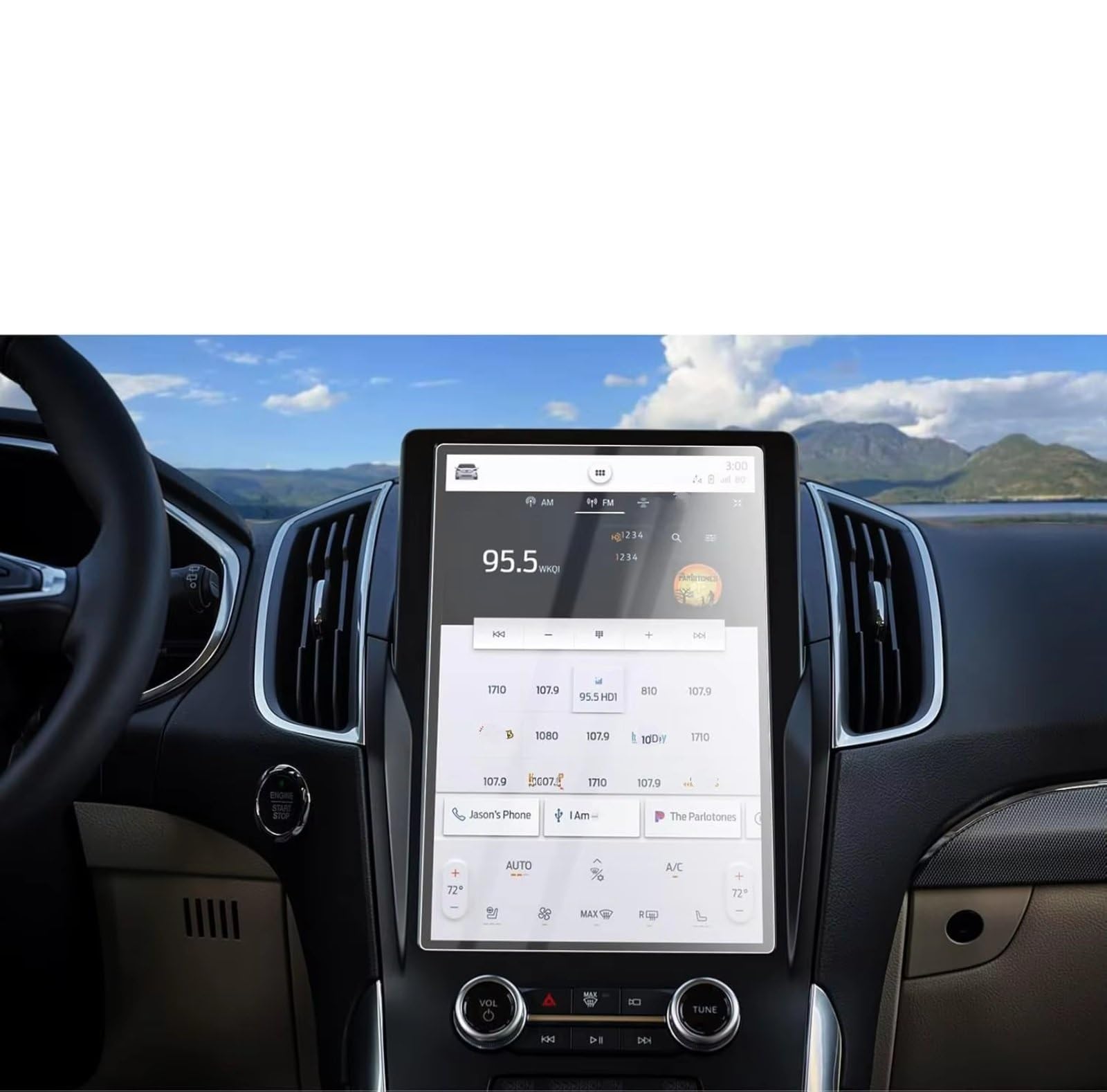 RAQXOLPB Schutzfolie Navi Bildschirm Kompatibel Mit Ford Für Edge Für Sync4 2021 2022 2023 2024 Auto 12 Zoll GPS-Navigation Kratzfeste Displayschutzfolie Aus Gehärtetem Glas von RAQXOLPB