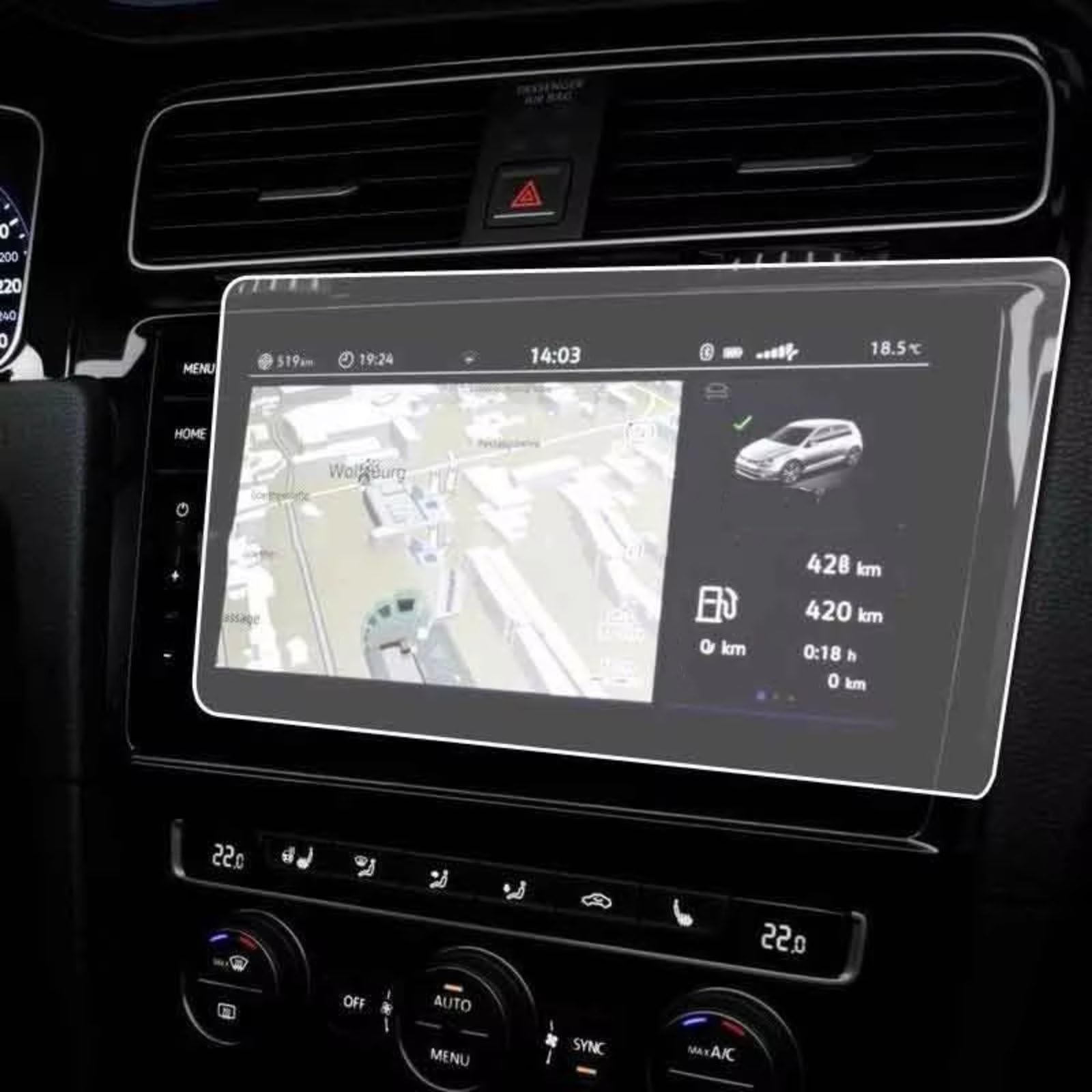 RAQXOLPB Schutzfolie Navi Bildschirm Kompatibel Mit VW Für Golf 7 7,5 2018 2019 2020 Auto 9,2 Zoll Infotainment Auto GPS Navigation Displayschutzfolie Aus Gehärtetem Glas von RAQXOLPB