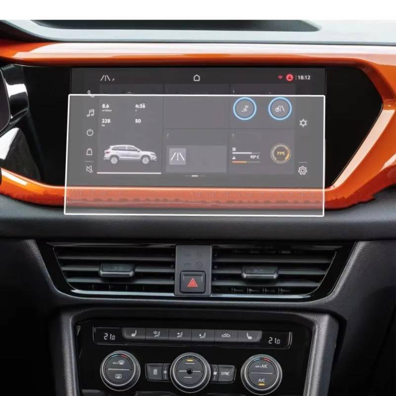 RAQXOLPB Schutzfolie Navi Bildschirm Kompatibel Mit VW Für Taos Für T-Cross 2022 Auto 10,1 Zoll GPS-Navigation Displayschutzfolie Gehärtetes Glas Innenzubehör von RAQXOLPB