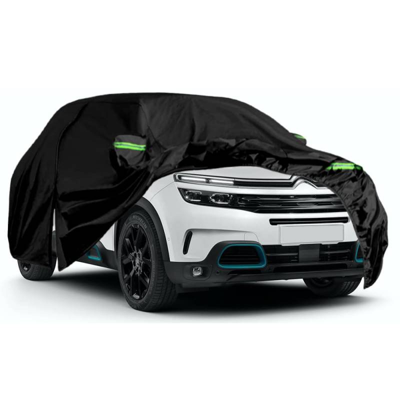 Autoabdeckung Wasserdicht Passend für Citroen C5 Aircross 2018-2025, Atmungsaktiv Vollgarage Autoplane für Regen Sonne Staub Schutz Auto Abdeckplane Abdeckung von RASHION