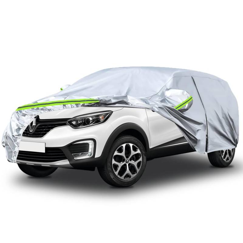 Autoabdeckung Wasserdicht Passend für Renault Captur 2013-2025, Atmungsaktiv Vollgarage Autoplane für Regen Sonne Staub Schutz Auto Abdeckplane Abdeckung von RASHION