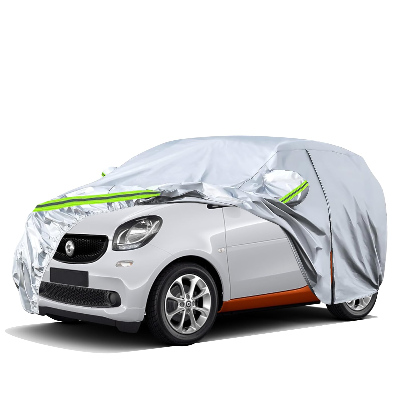 Autoabdeckung Wasserdicht Passend für Smart Fortwo W451 W453 2016-2023, Atmungsaktiv Vollgarage Autoplane für Regen Sonne Staub Schutz Auto Abdeckplane Abdeckung von RASHION