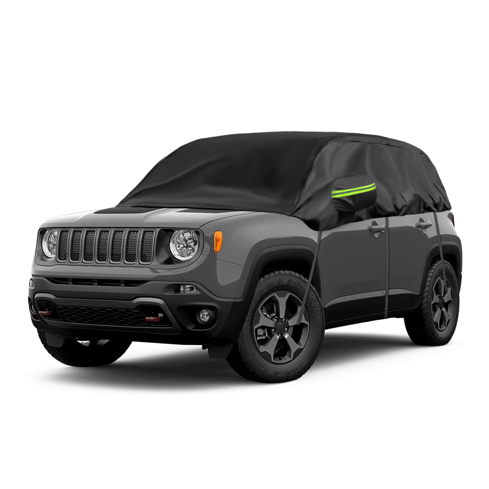 Halbgarage Autoabdeckung Wasserdicht Passend für Jeep Renegade 2015-2024, Atmungsaktiv Autoplane Regen Sonne Schnee Auto Abdeckplane Abdeckung von RASHION