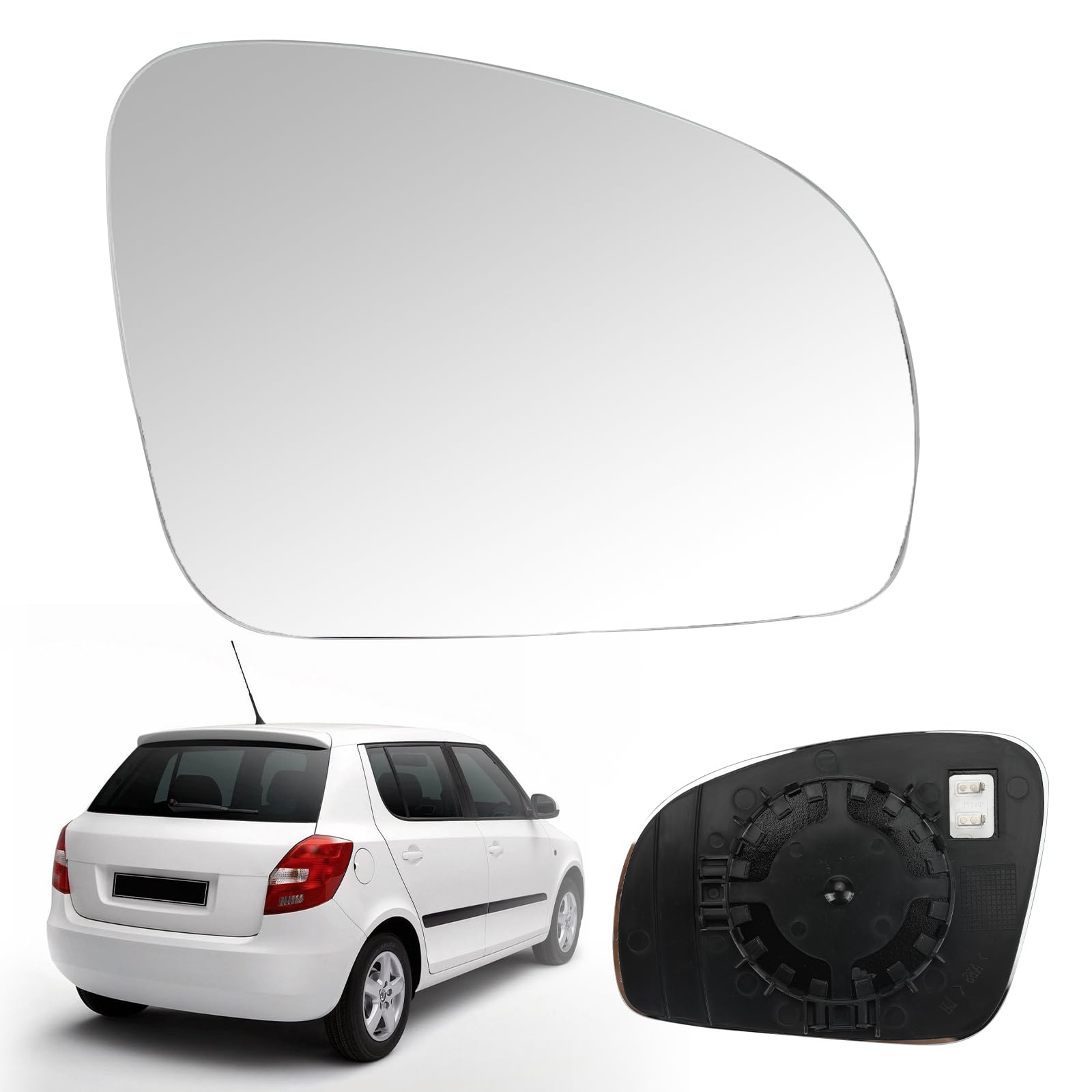 Spiegelglas Heizbar Kompatibel mit Skoda Fabia 2007-2014 Spiegelglas Außenspiegel Glas (Rechts) von RASHION