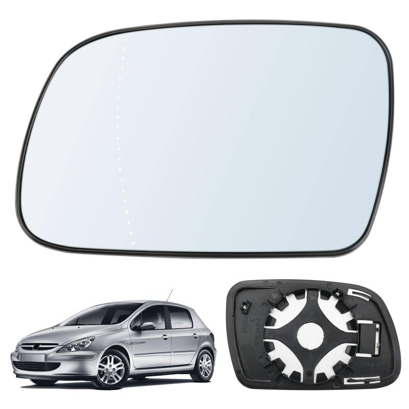 Spiegelglas Heizbar Links Kompatibel mit Peugeot 307 2001-2007/407 2004-2008 Spiegelglas Außenspiegel Glas von RASHION