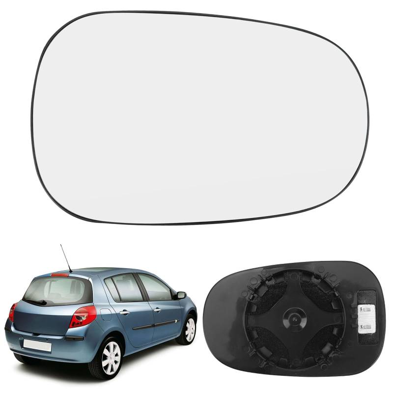 Spiegelglas Heizbar Rechts Kompatibel mit Renault Clio 94-05 / Megane 96-02 / Scenic 96-03 Spiegelglas Außenspiegel Glas von RASHION