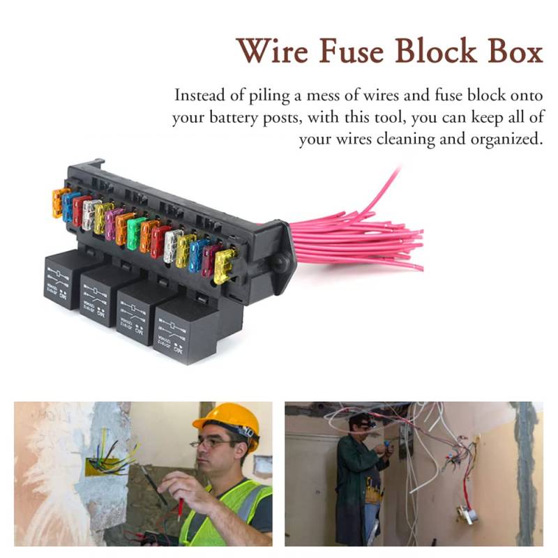 12-V-Auto Sicherungsblockbox 15-Wege-Kabelhalter mit Relais für Einfache Installationsauto-Systeme von RASTKY