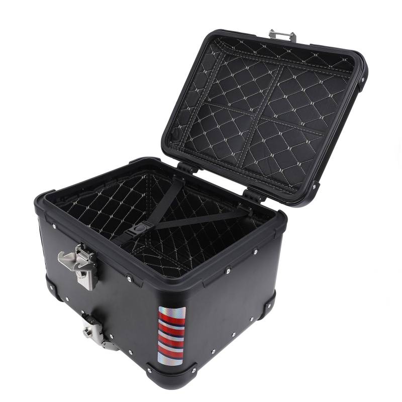 45L Motorrad Top Box Leichtes Starkes Robustes Wasser für Fahrer Aluminiumlegierung, Schnellfreisetzung, Universal Fit (BLACK) von RASTKY