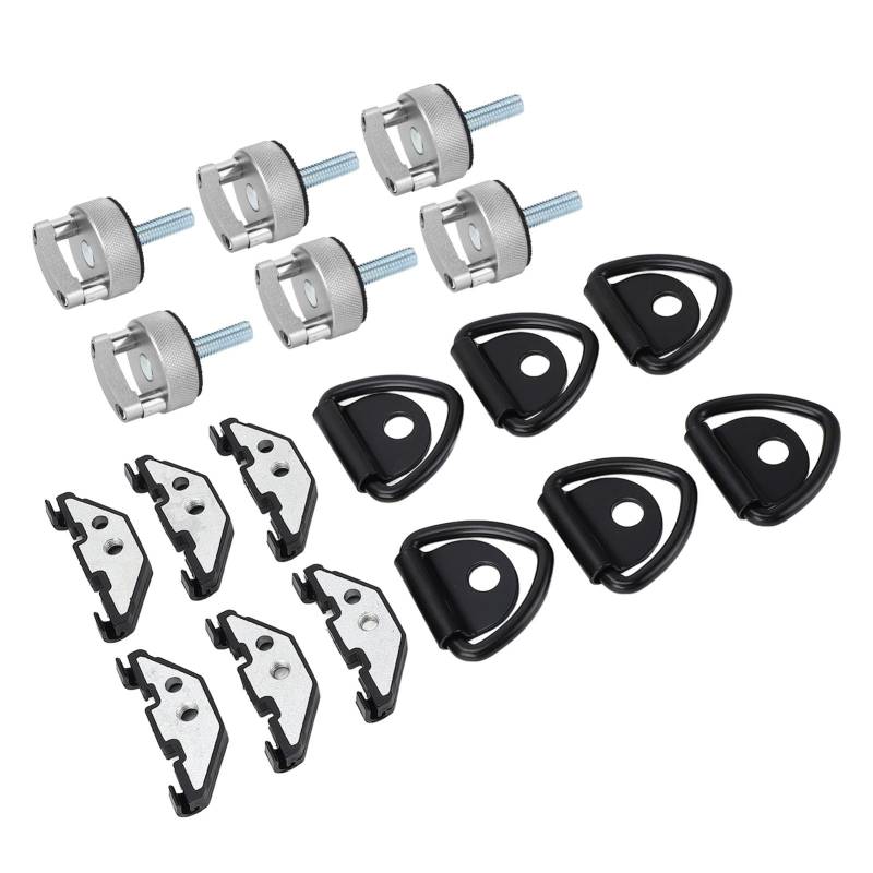 6er-Pack Rändelschrauben-Set mit Schnellverschluss und D-Ring-Haltemuttern, Edelstahl für JK JL JT Hard Tops (SILVER) von RASTKY