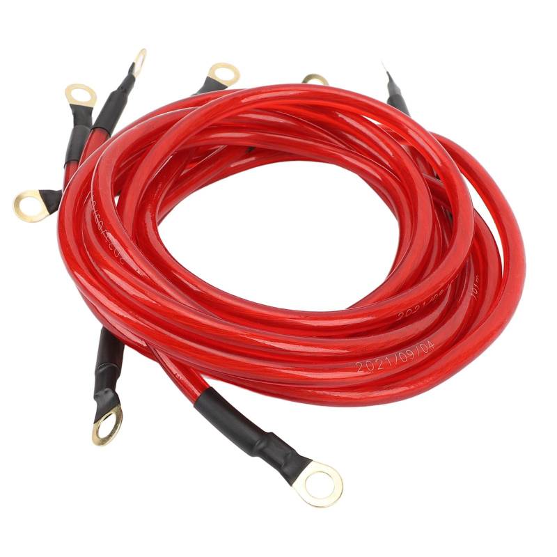 Auto Ground Wire Kit, Startleistung, Kupfer -Aluminium, PVC, 5pcs, für Autoboot -LKW -SUV, Optimiert Elektrische Komponenten, Einfache Installation (Rot) von RASTKY