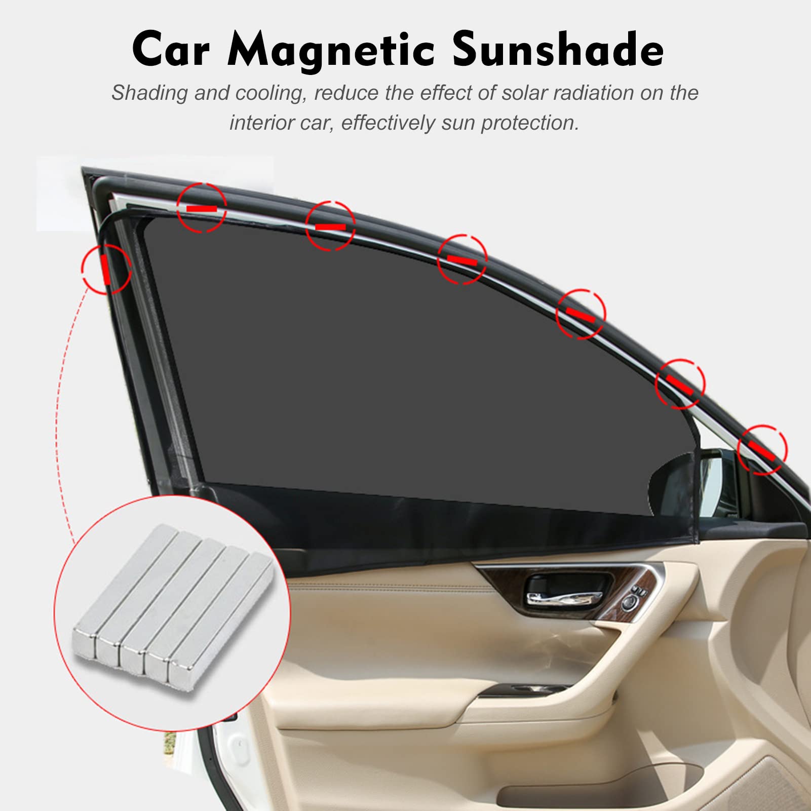 Auto-Sonnenschutz, Universeller Magnetischer Netzvorhang Zur Beschattung und Kühlung des Automobil-Innenraums, Schwarz von RASTKY