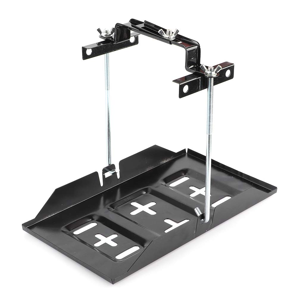 Autobatteriehalterung, Ablage + Niederhalteklemmen-Halterungssatz, Batteriehalterung für Autos (23cm) von RASTKY